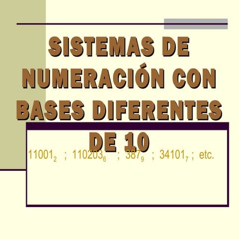 Sistemas de numeracionç