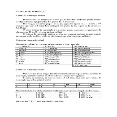 Sistemas de numeração