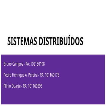 Sistemas DistribuÃ_dos - RPC - MÓDULO II