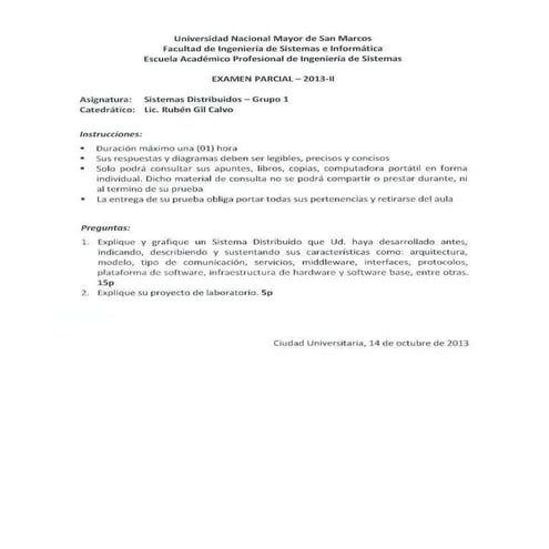 Sistemas Distribuidos Examen Parcial