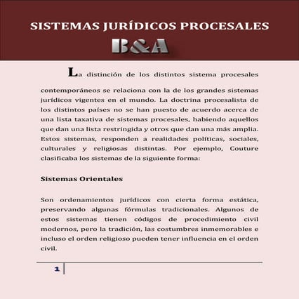 Sistemas Jurídico Procesales
