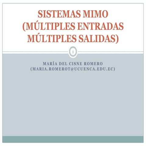 Sistemas mimo | PPTX