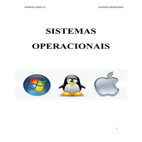 Sistemas operacionais   pronatec- prof. manoel