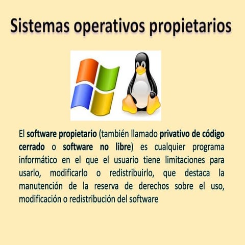 Sistemas operativos propietarios y libres