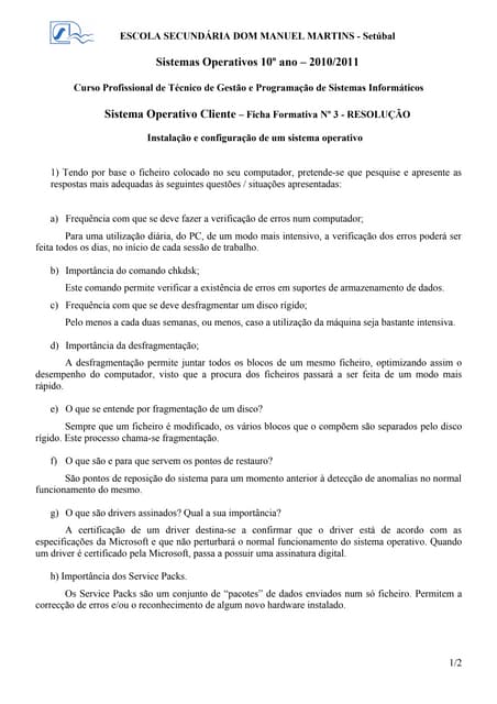 Sistemas operativos   ficha formativa nº3 - resolução