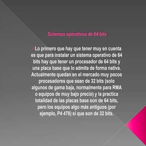 Sistemas operativos de 64 bits | PPTX