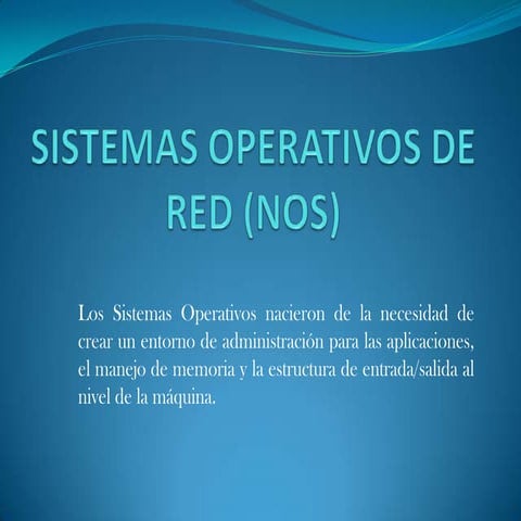 Sistemas operativos de red NOS