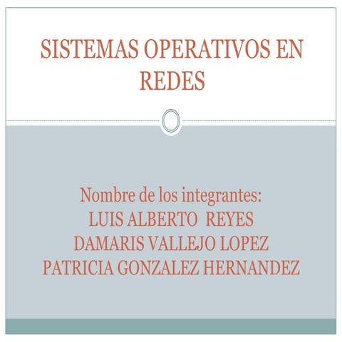 Sistemas operativos en redes