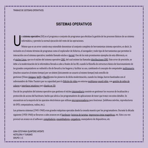 Sistemas operativos  informatica