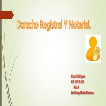Derecho Registral y Notarial. 