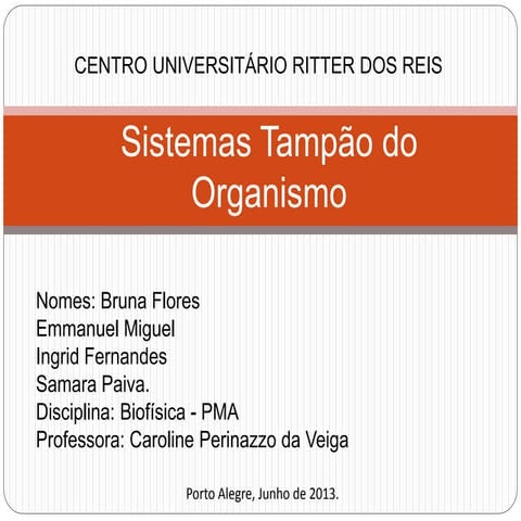 Sistemas tampão do organismo