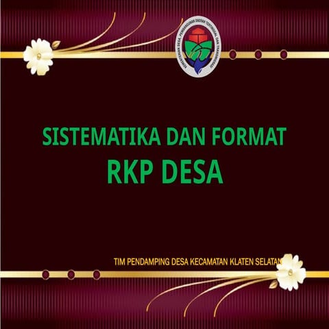 Pelatihan Sistematika dan Format RKP Desa.pptx