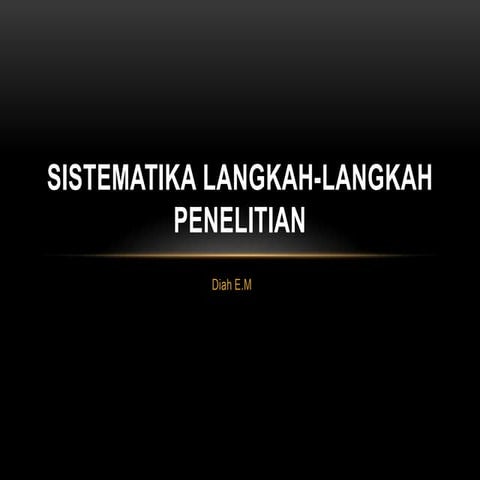 Sistematika langkah langkah