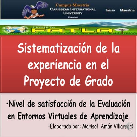 Sistematización experiencia de evaluación