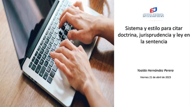 Sistema y estila para citar doctrina, jurisprudencia y ley en la sentencia