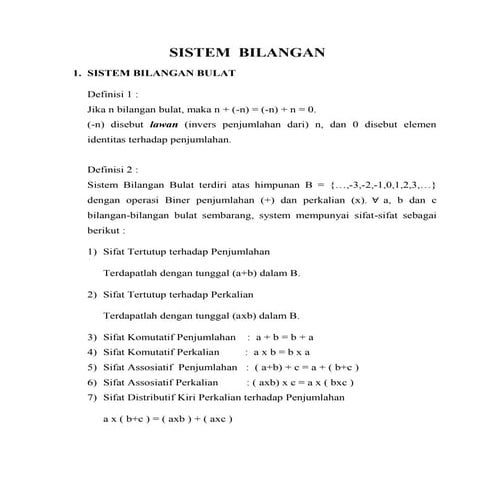 Sistem Bilangan Lengkap