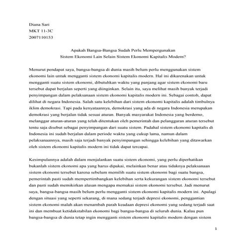 Sistem Ekonomi Kapitalis