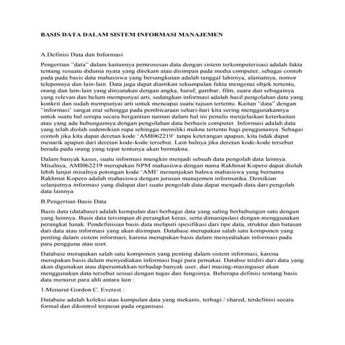 SIM, Bintang Wijaya Andita, Prof. Hapzi Ali, Sistem Informasi Dan Database, U...