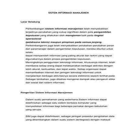 Sistem informasi manajemen 