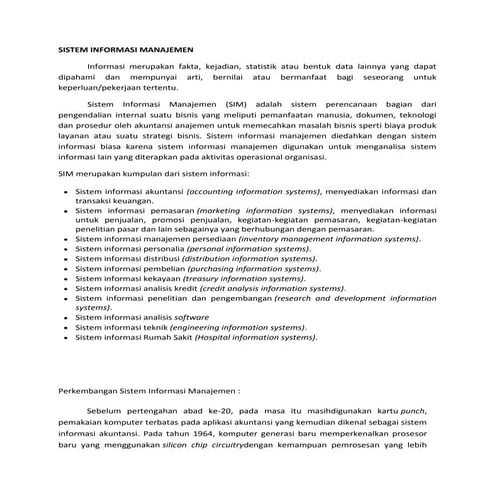 Sistem Informasi Manajemen (SIM)