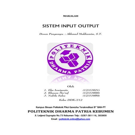 Sistem input output