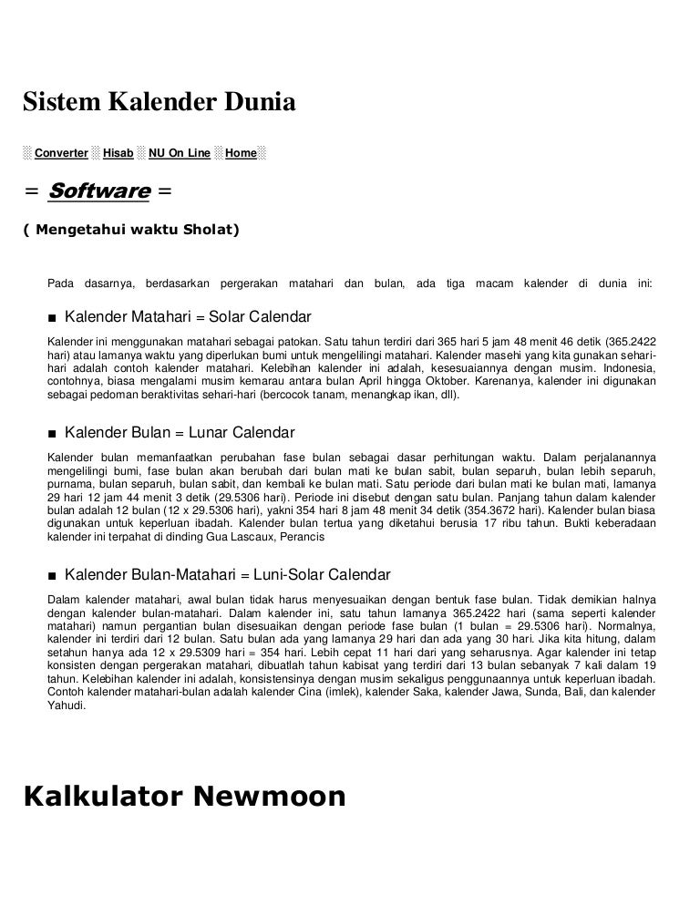 Sistem Kalender Dunia