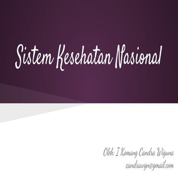 Sistem Kesehatan Nasional