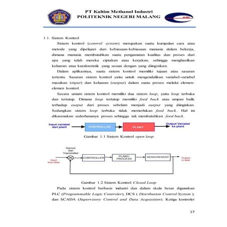 Sistem Kontrol (Distributed Control System dan Programable Logic Controller)