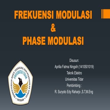 Modulasi frekuensi dan modulasi phase (Fm dan Pm) | PPTX