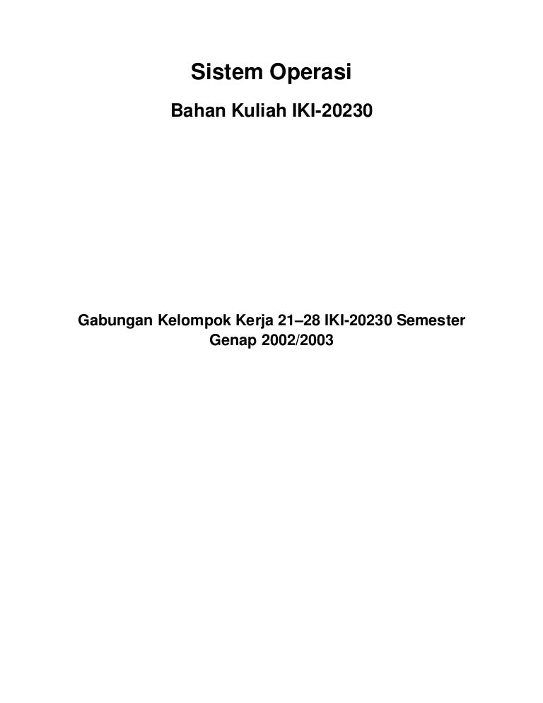 Sistem Operasi Sistem Operasi