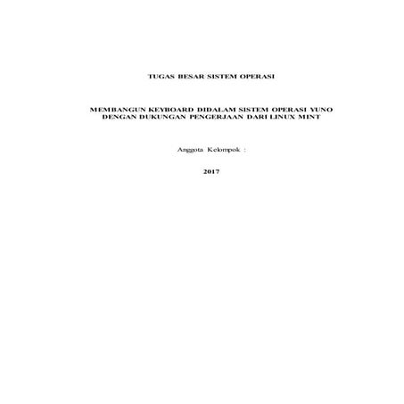 Membuat Sistem Operasi dengan Fasilitas Keyboard