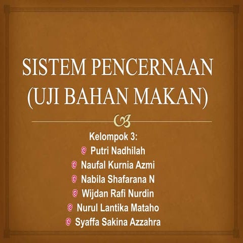 Sistem pencernaan (uji bahan makan)