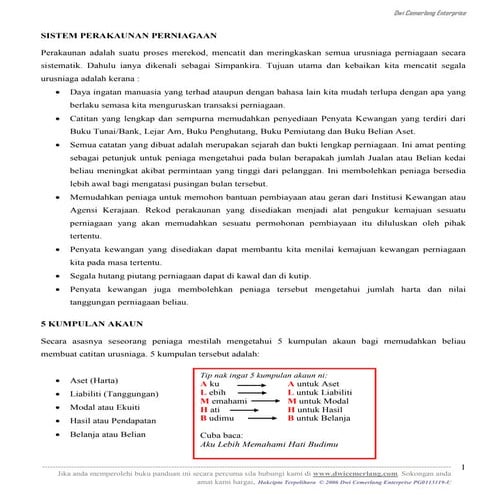 Sistem perakaunan perniagaan