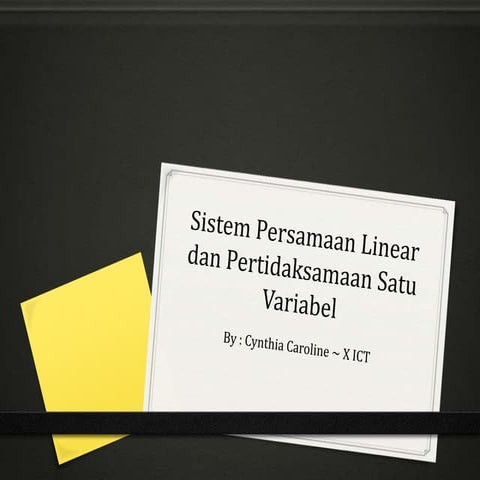 Sistem persamaan linier