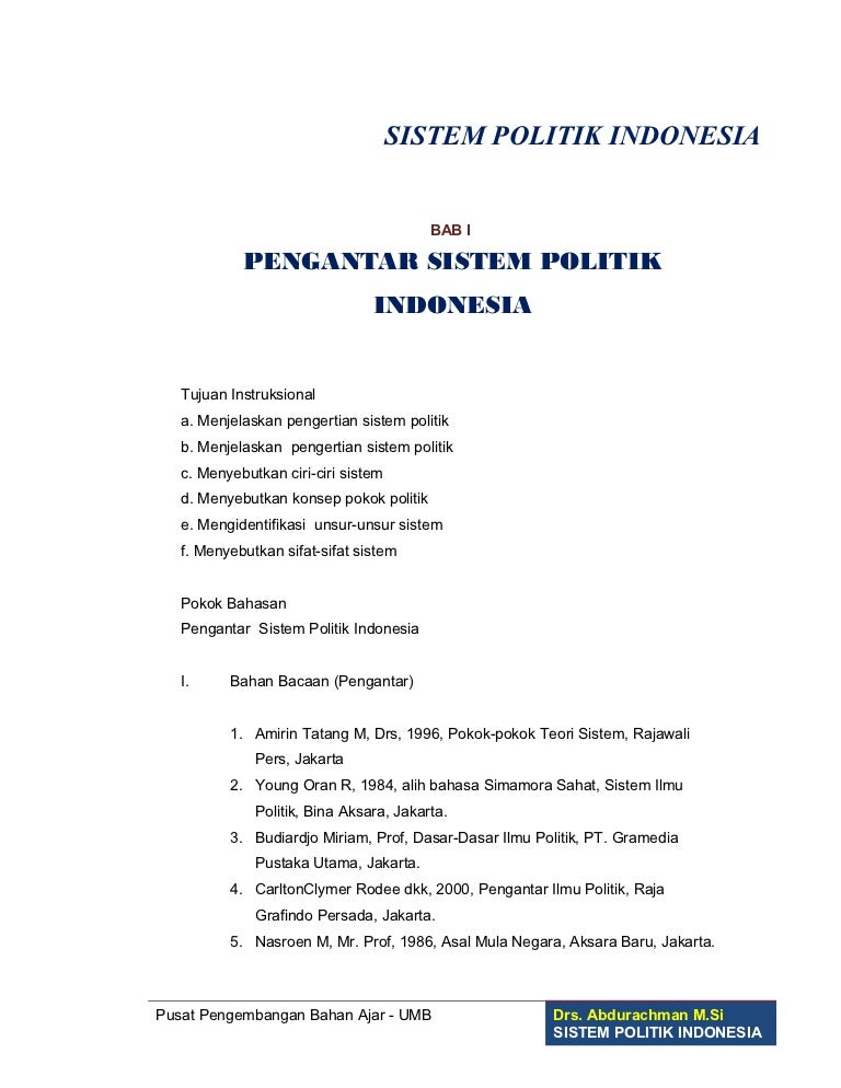 Sistem Politik Indonesia By Endry