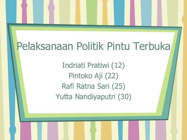 Politik Pintu Terbuka Belanda