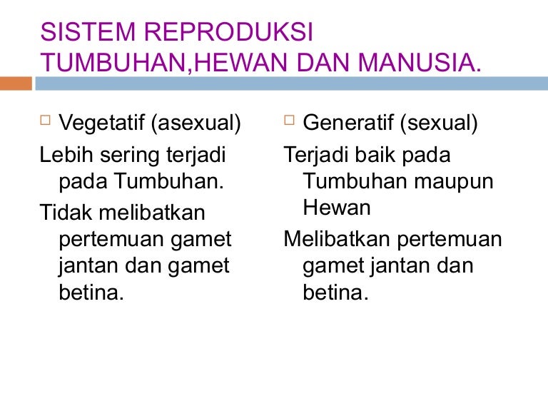 Sistem Reproduksi Tumbuhan Dan Hewan