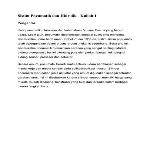 Sistim pneumatik dan hidrolik