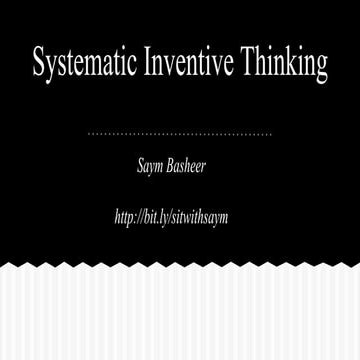 Systematic Inventive Thinking (SIT)