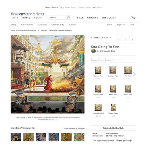 Sita going to fire painting by vrindavan das