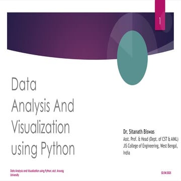 Data Analysis And Visualization using Python | PPTX
