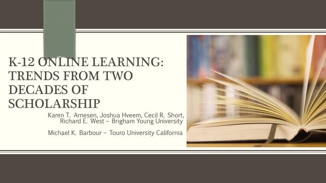 SITE 2018 - K-12 Online Learning: Trends From Two Decades of Scholarship