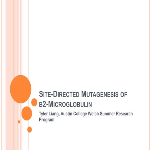 Site directed mutagenesis of β2-microglobulin PowerPoint Presentation