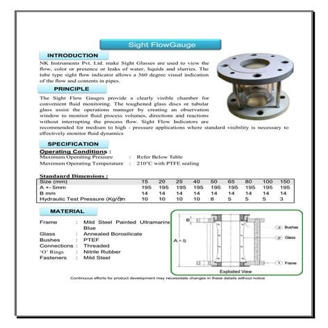Site Glass Flow Gauge