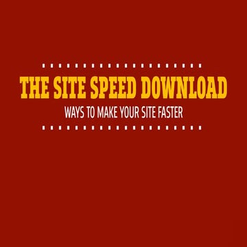 Lots of ways to speed up your site