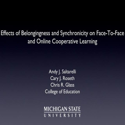 CMC, Cooperative Learning, Motivation, & Achievement