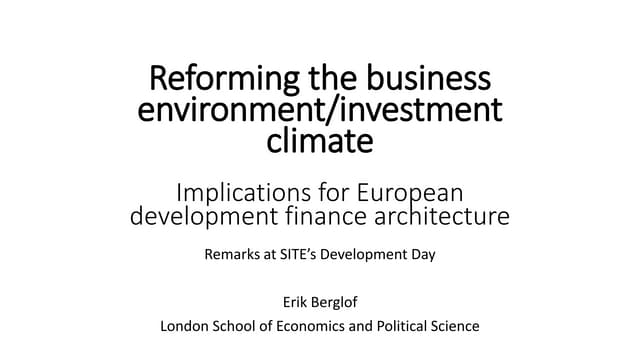 Implications for European Development finance Architecture