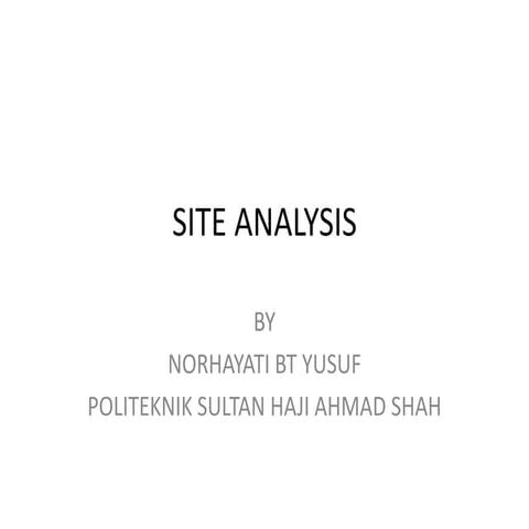 Site analysis
