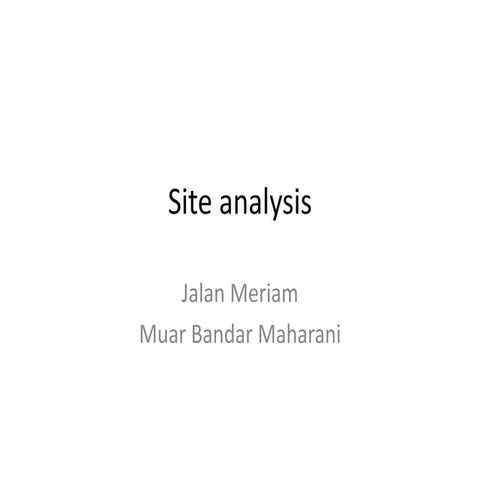 Site analysis