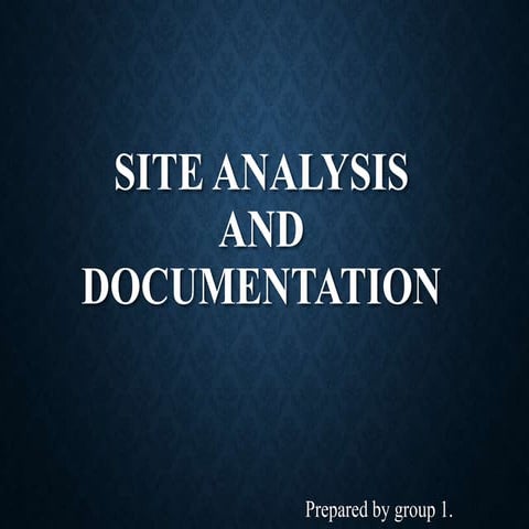 Site analysis and documentation 